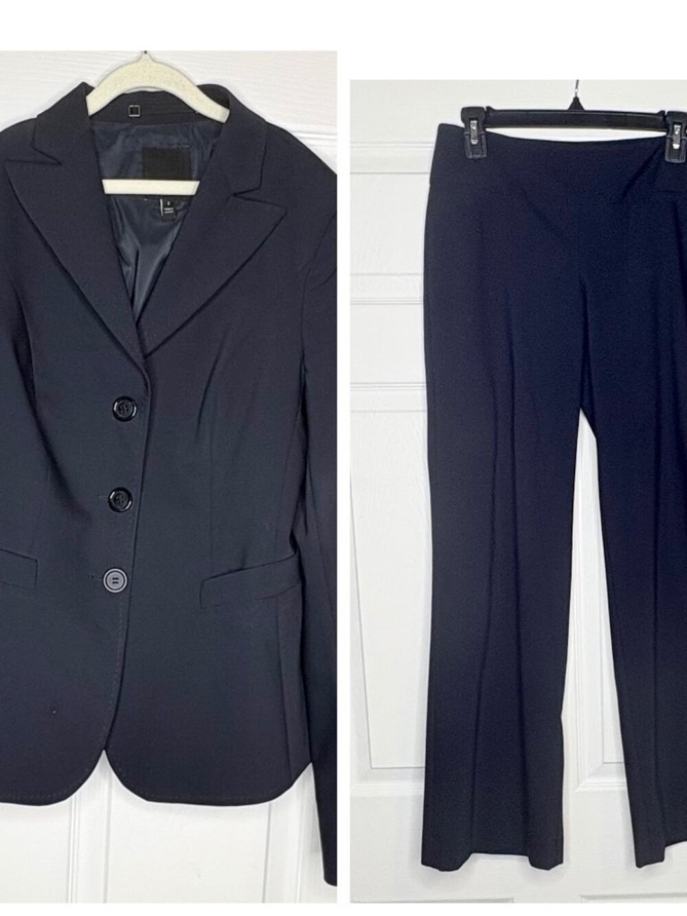 VINTAGE The Limited Black 2-Piece Pant Suit Size 2 Wool Blend